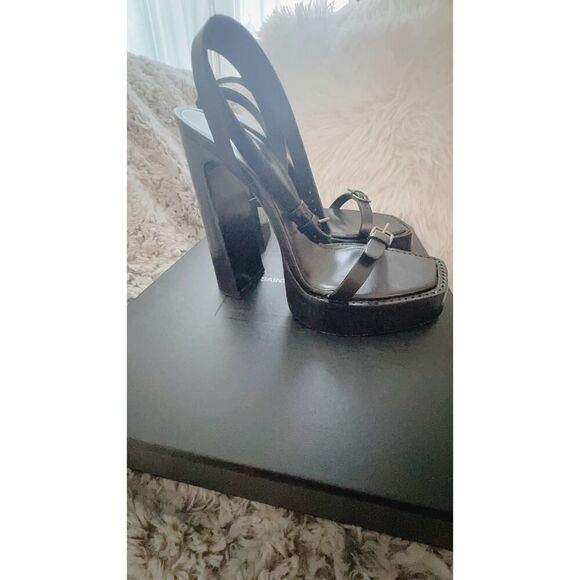 SAINT LAURENT platz 105mm Platform Sandal black 38 - Picture 2 of 11
